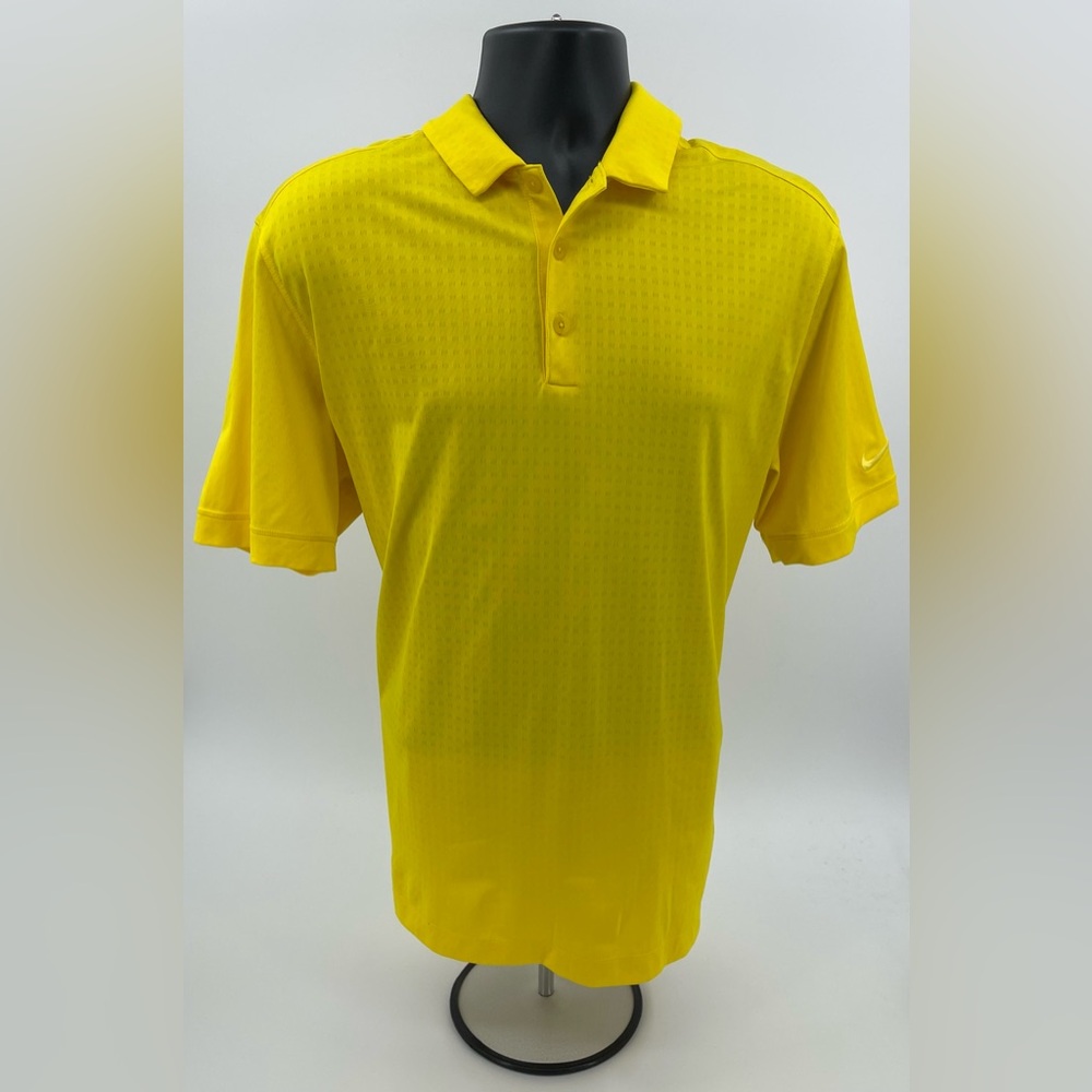 Nike Dri-Fit Tour Performance Golf Polo Bright Yellow Short Sleeve Men’s Large